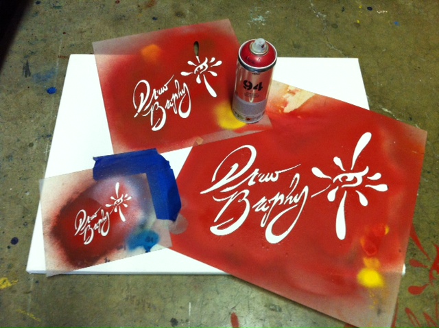 Drew Brophy Stencil Set signature and logo