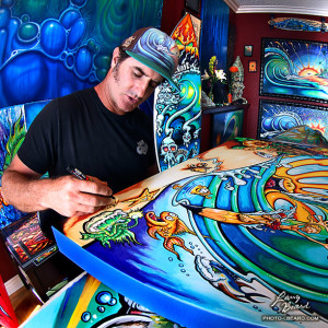 Drew Brophy Signing an Art Print in Studio Spring 2013